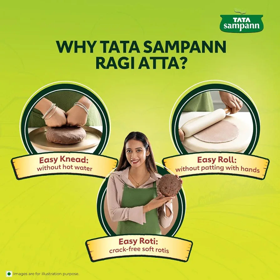 Ragi Serial Tata Sampann Easy Cook Ragi Atta - 500 Gms - Veeha Foods