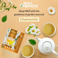 Nutri Organics Herbal Tea Ayurvedic Chamomile Flower Tea | Natural Sun-Dried Chamomile Flower Buds - 25g | SLEEP TEA & STRESS RELIEF | Herbal Tea - Caffeine Free | Calming Tisane - Soothing Tea