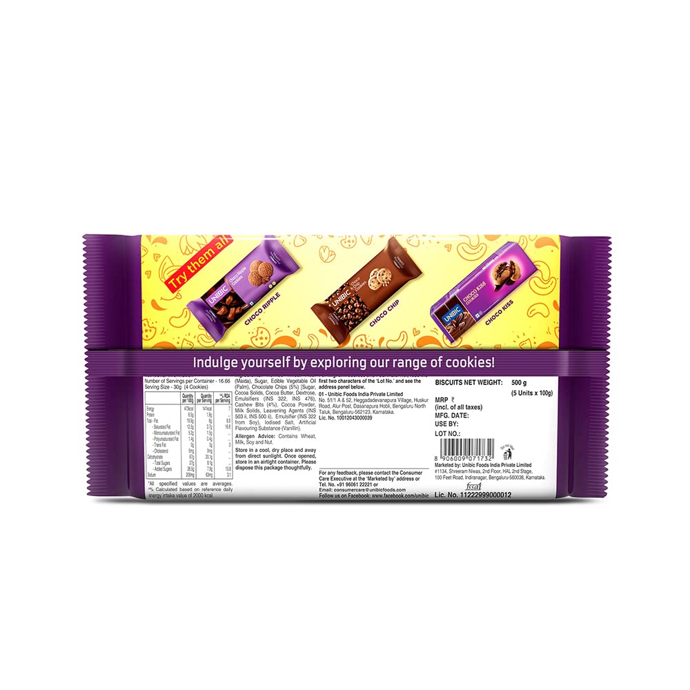 Unibic Choco Nut Cookies, 500 g