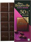 Cadbury Bournville Rum & Raisin 50% Dark Chocolate Bar - 78 Gms