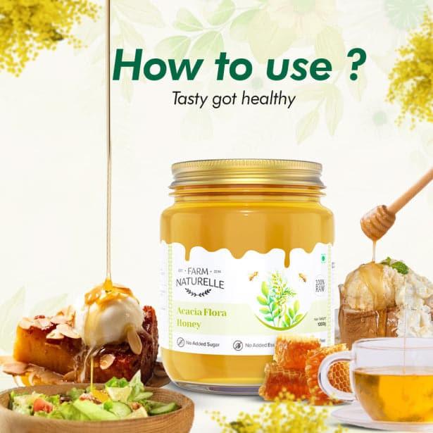 Acacia honey Farm Naturelle 100% Pure Raw, Natural and Unprocessed Forest Honey