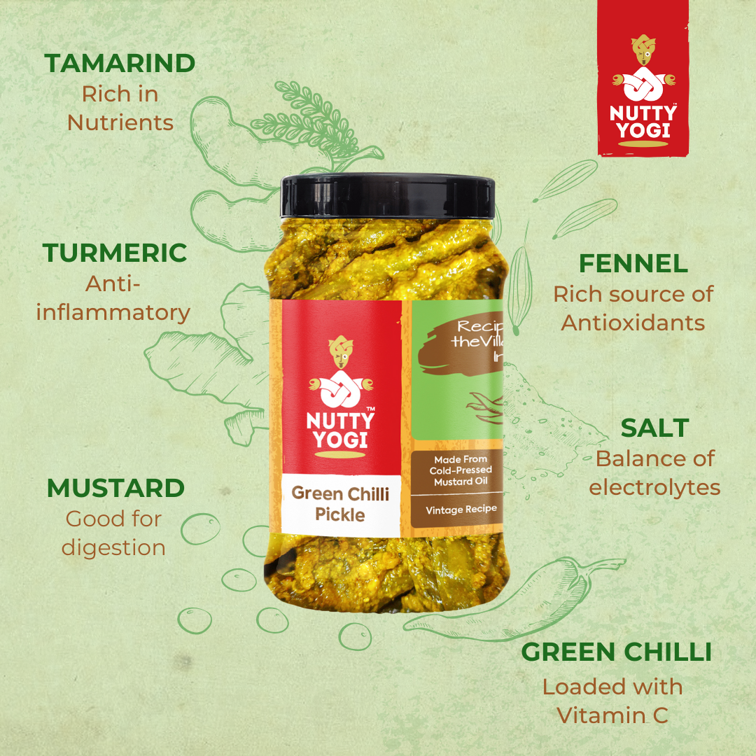 Nutty Yogi Green Chilli Pickle 200g