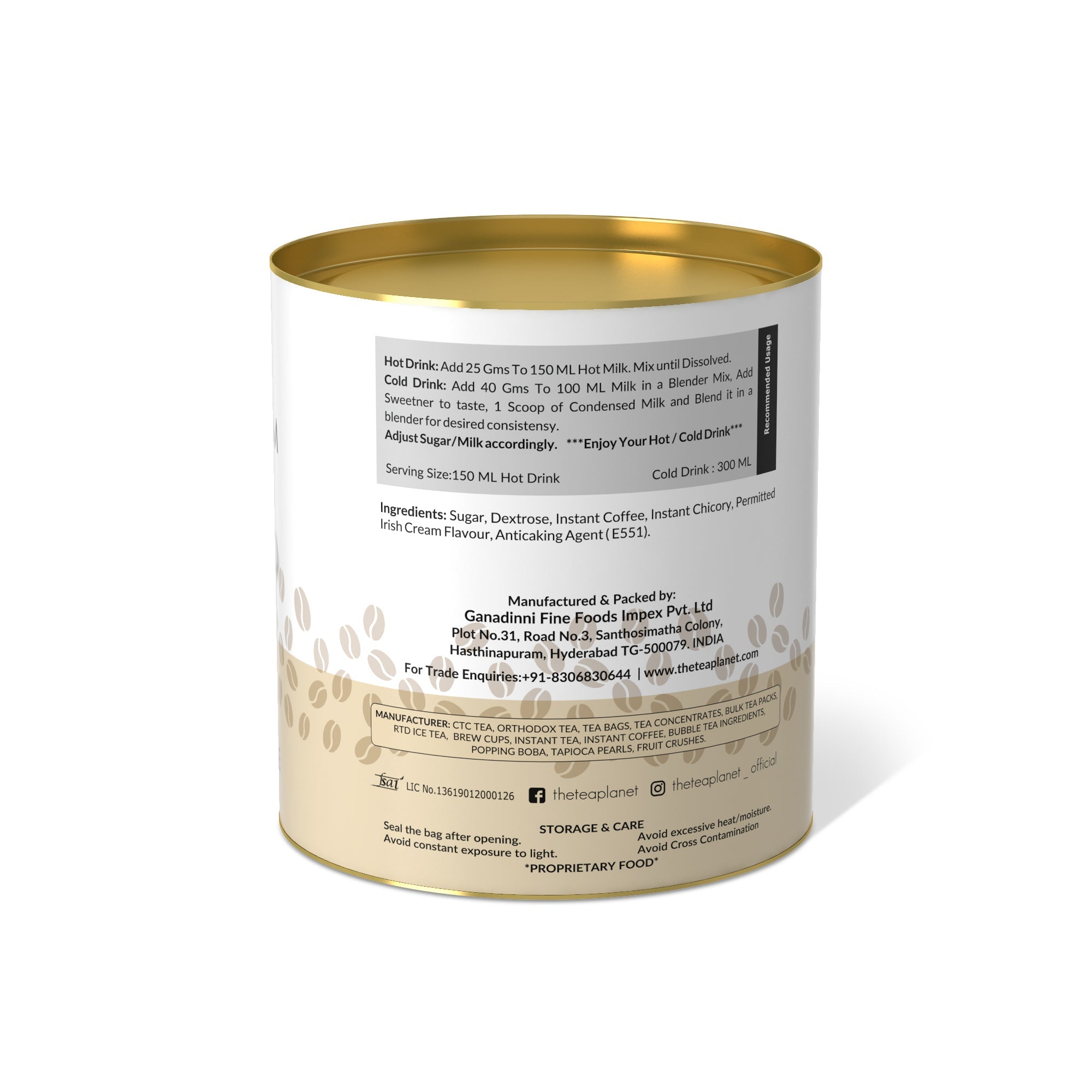Irish Cream Instant Coffee Premix (2 in 1)