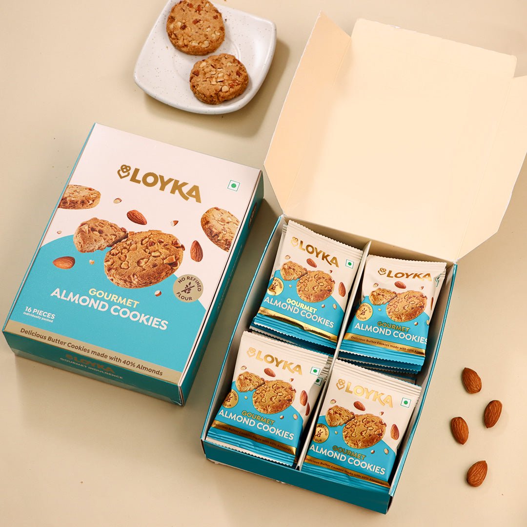 Almond Cookies (No Maida) 16 Pcs Box