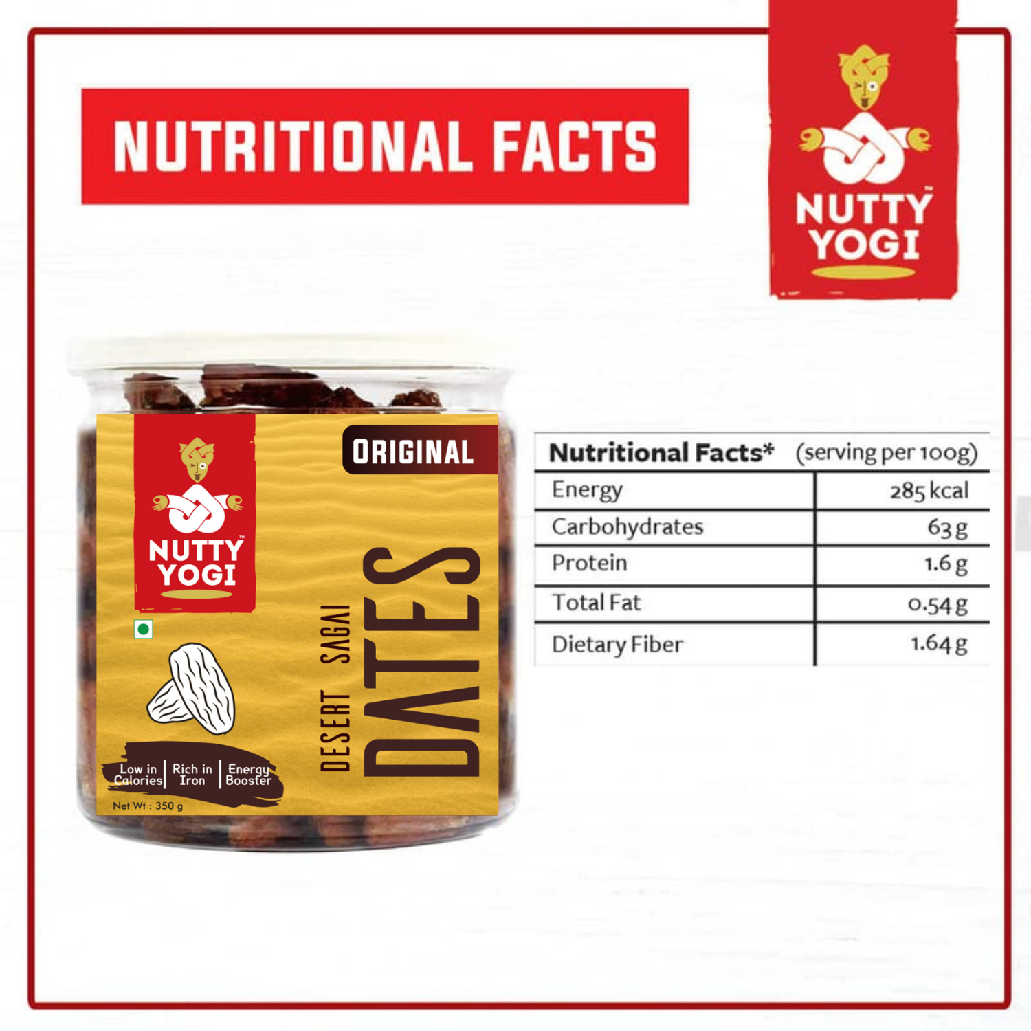 Nutty Yogi Desert Sagai Dates 350 gm