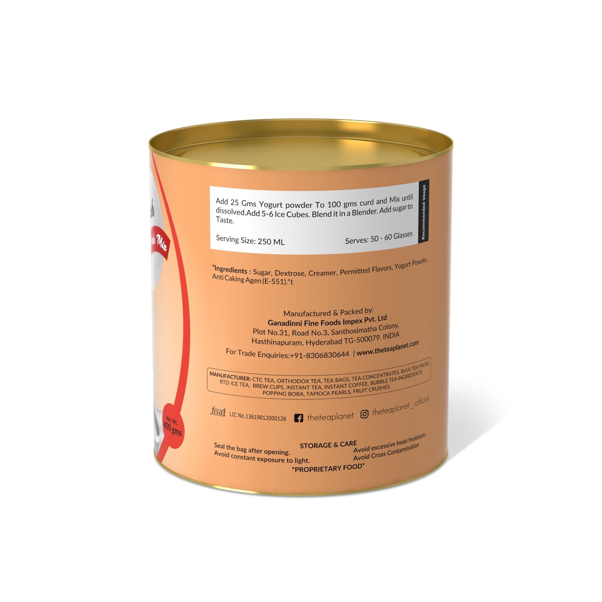 Peach Flavored Lassi Mix