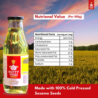 Nutty Yogi Organic Cold Pressed Sesame Oil 500g