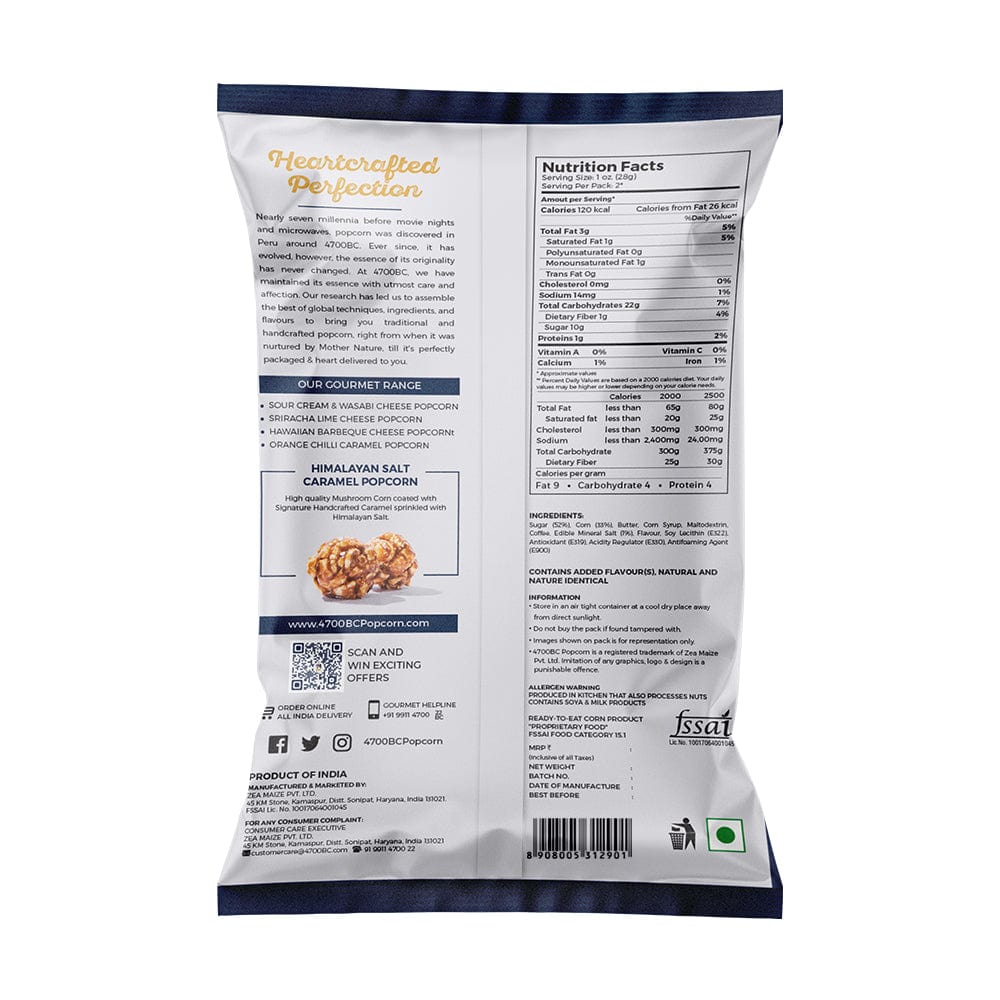 Himalayan Salt Caramel Popcorn, Pouch (Pack of 8, 125g)