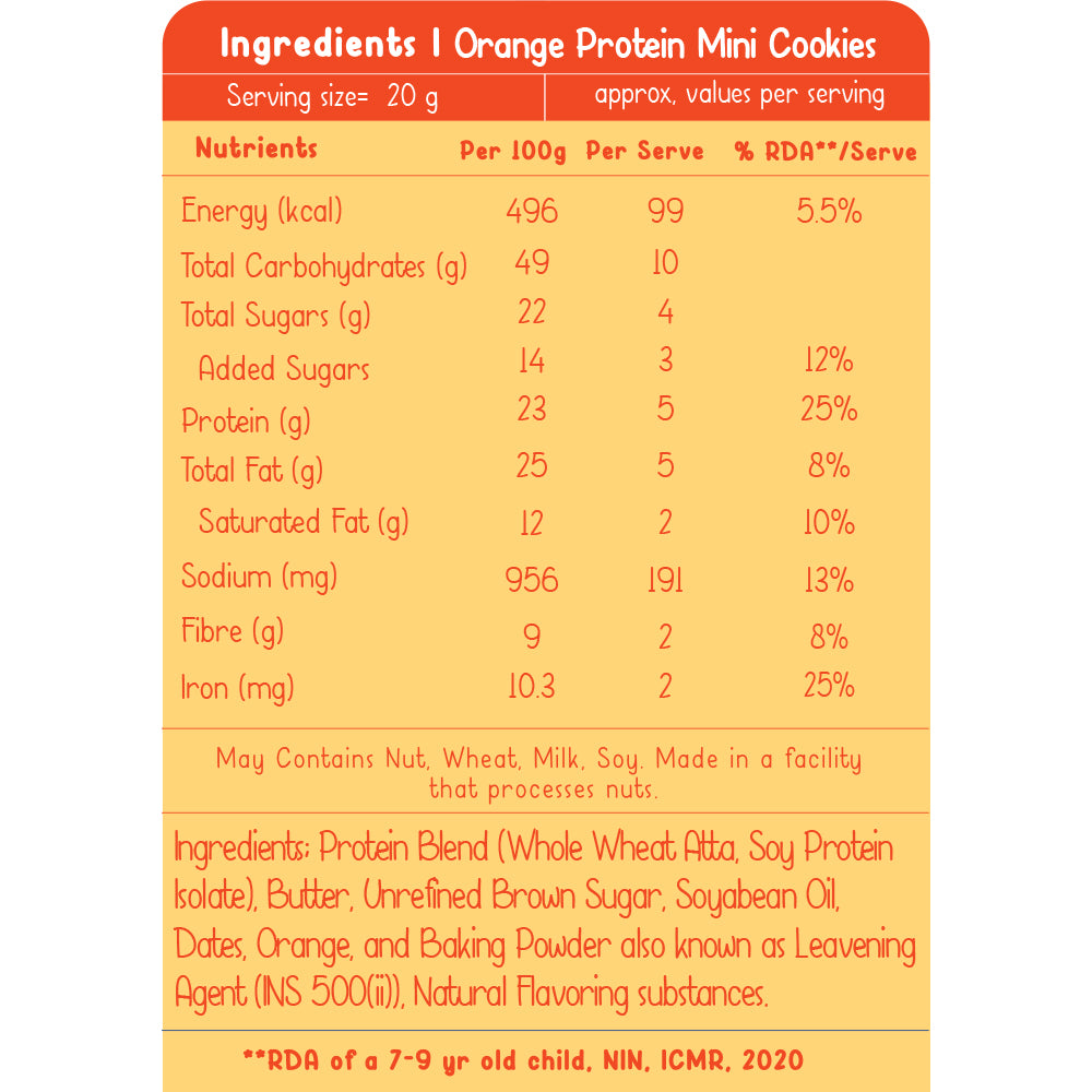 Orange Protein Mini Cookies - 150gms