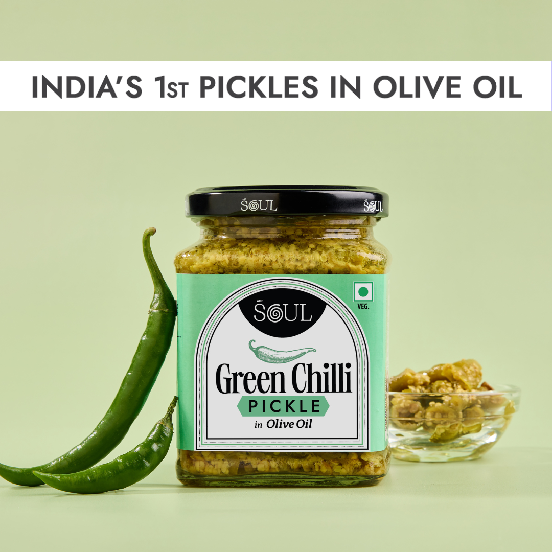 Green  Chilli Pickle in Olive Oil