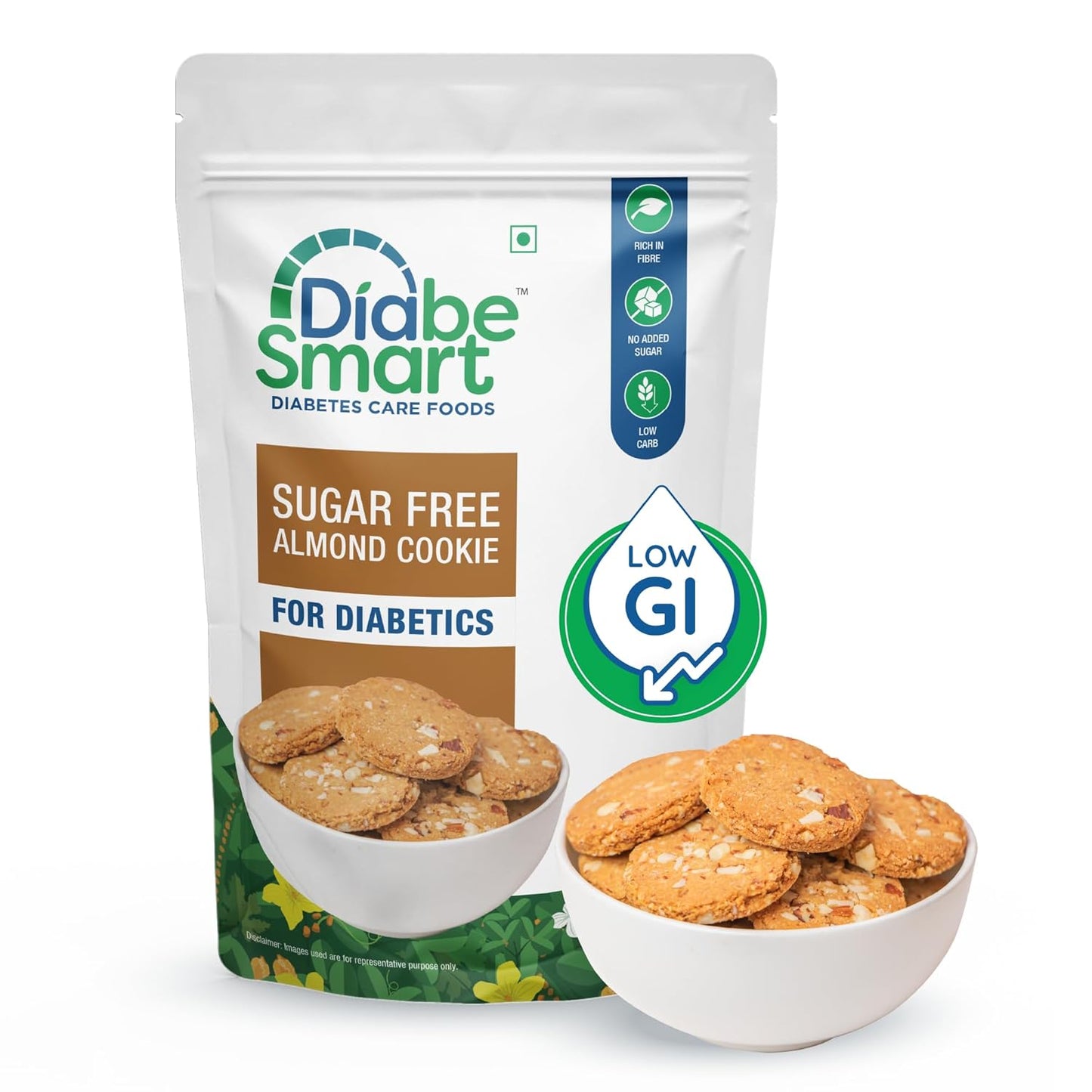 Diabe Smart Diabetic Almond Cookies Sugar Free Biscuits - 200 gms