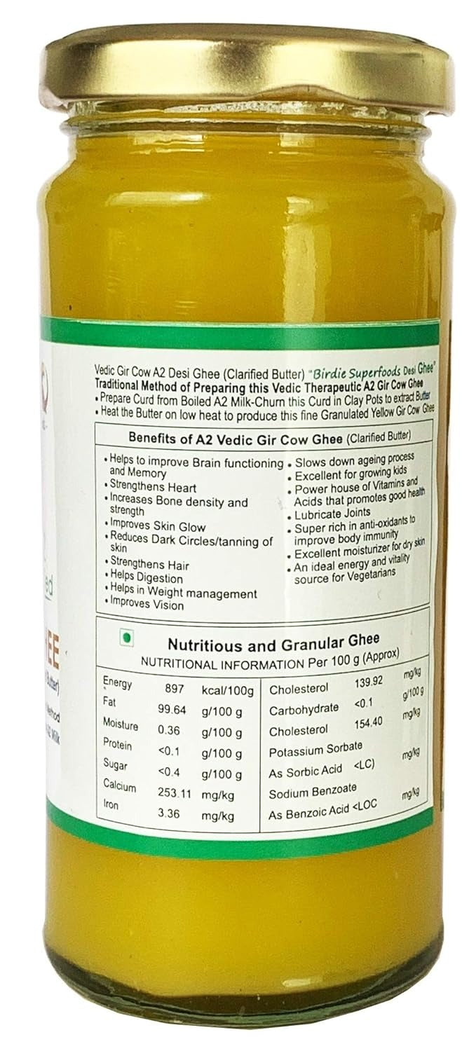 Birdie Superfoods A2 Gir Cow Desi Ghee - 400 ml