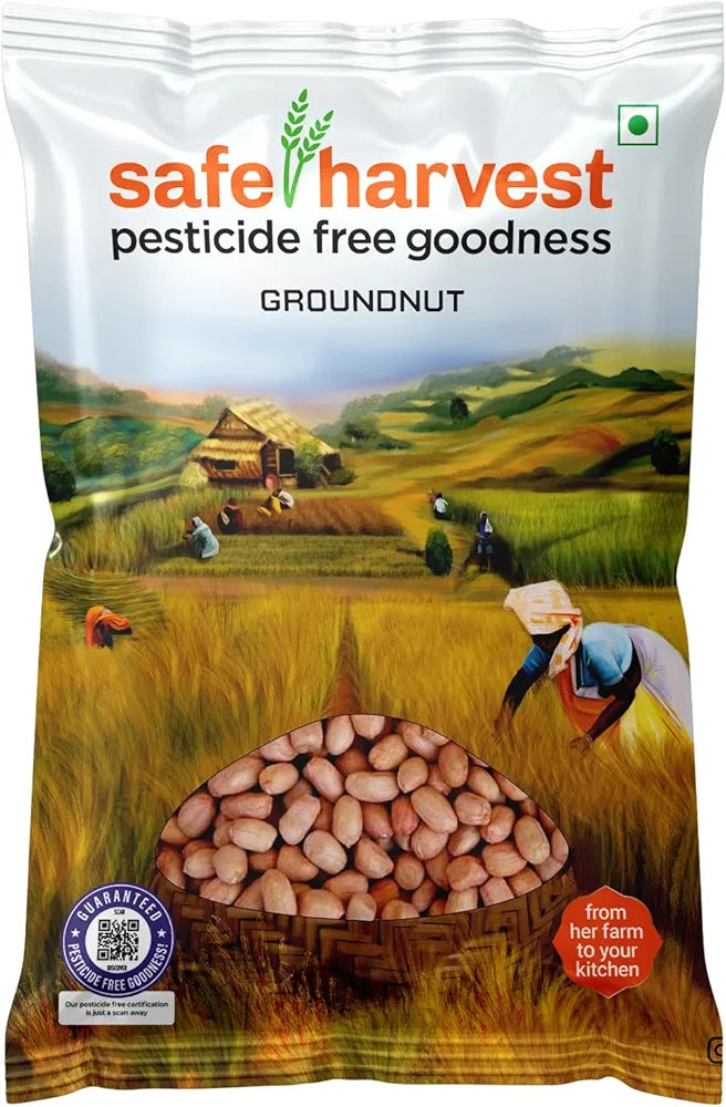 Safe Harvest Pesticide-Free Dried Groundnut | Natural & Delicious - 500g