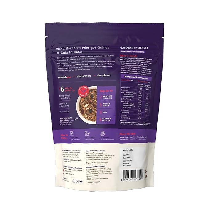 Nourish You Super Muesli Belgium Dark Chocolate - 400 gms