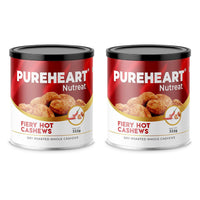 Pureheart Nutreat Fiery Hot Cashews - Natural Premium Spicy Roasted Whole Cashew Nuts/Kaju Dry Fruit, Crunchy & Delicious Chili Cashews - Resealable Pouch