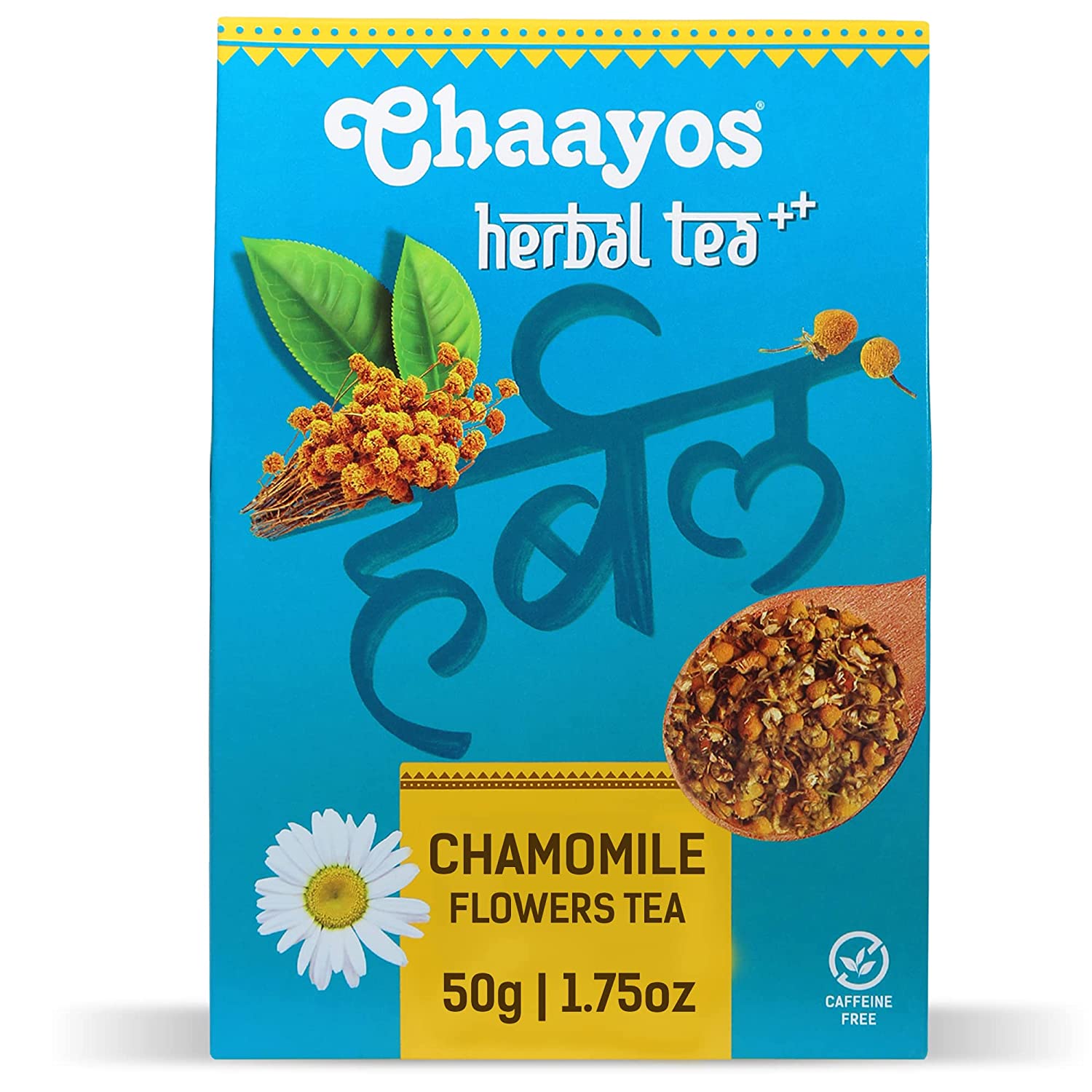 Chaayos Chamomile Herbal Tea - 50 GM | Herbal Tea | Chamomile Flower Tea | Natural Chamomile Flowers