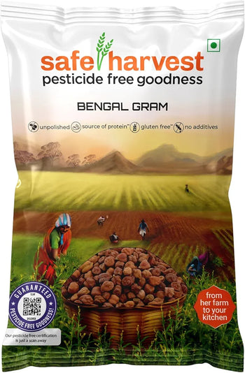 Safe Harvest Pesticide Free Bengal Gram | Black Chana | Vegan | Gluten Free - 1kg