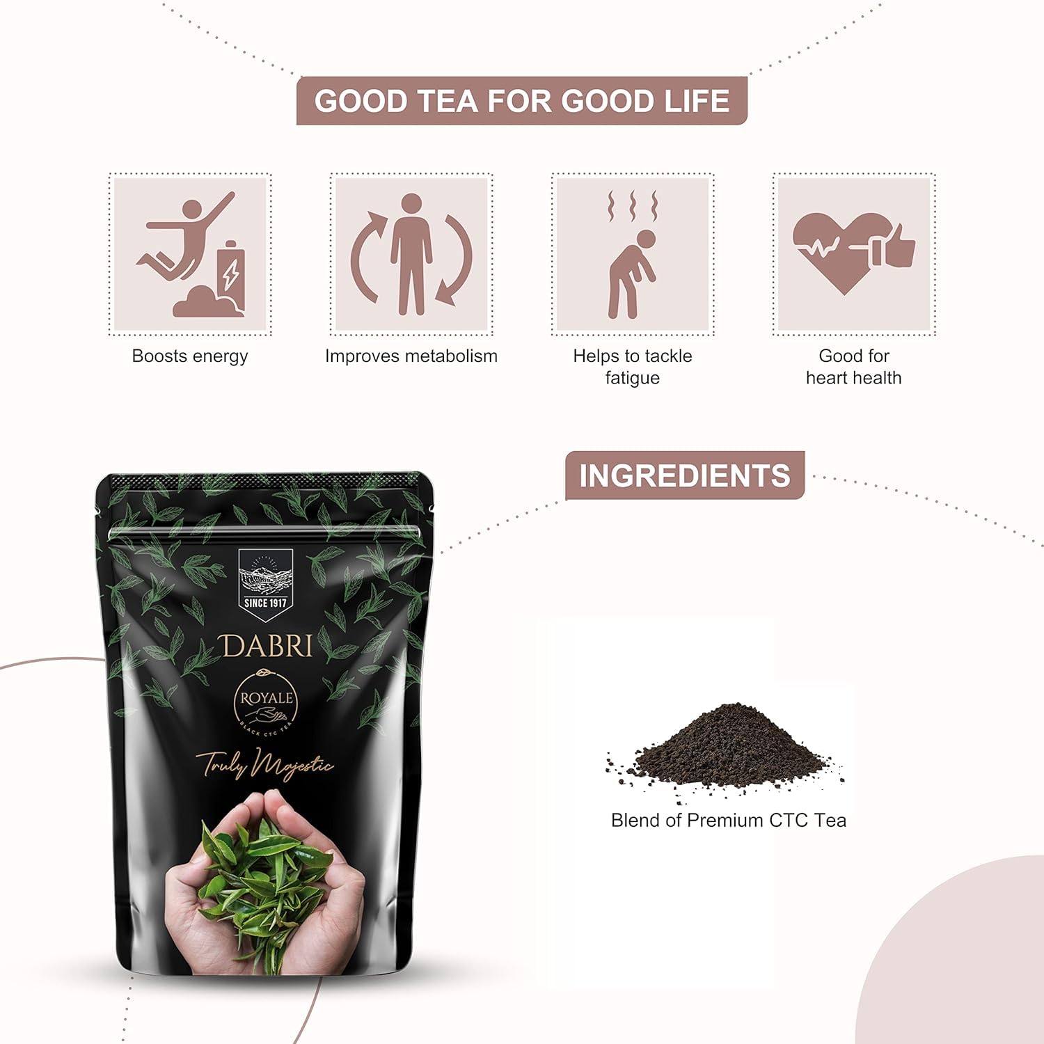 Dabri Royale Black Strong Ctc Tea - 1000 gms - Veeha Foods