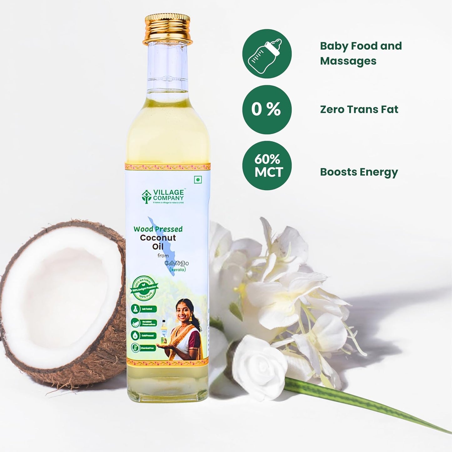 Village Company Wood Pressed Coconut Oil - 1000 gms