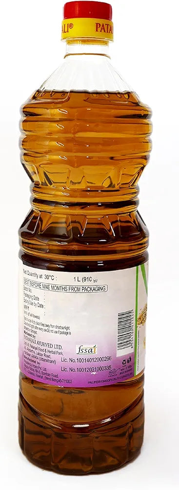 Patanjali Sesame Oil  Pure & Natural, Edible Til Oil for Cooking, Frying, 1L Bottle