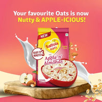 Saffola Oats with Apple 'n' Almonds, Fruit Flavoured Oats with High Fibre, Yummy Anytime Snack, 400g