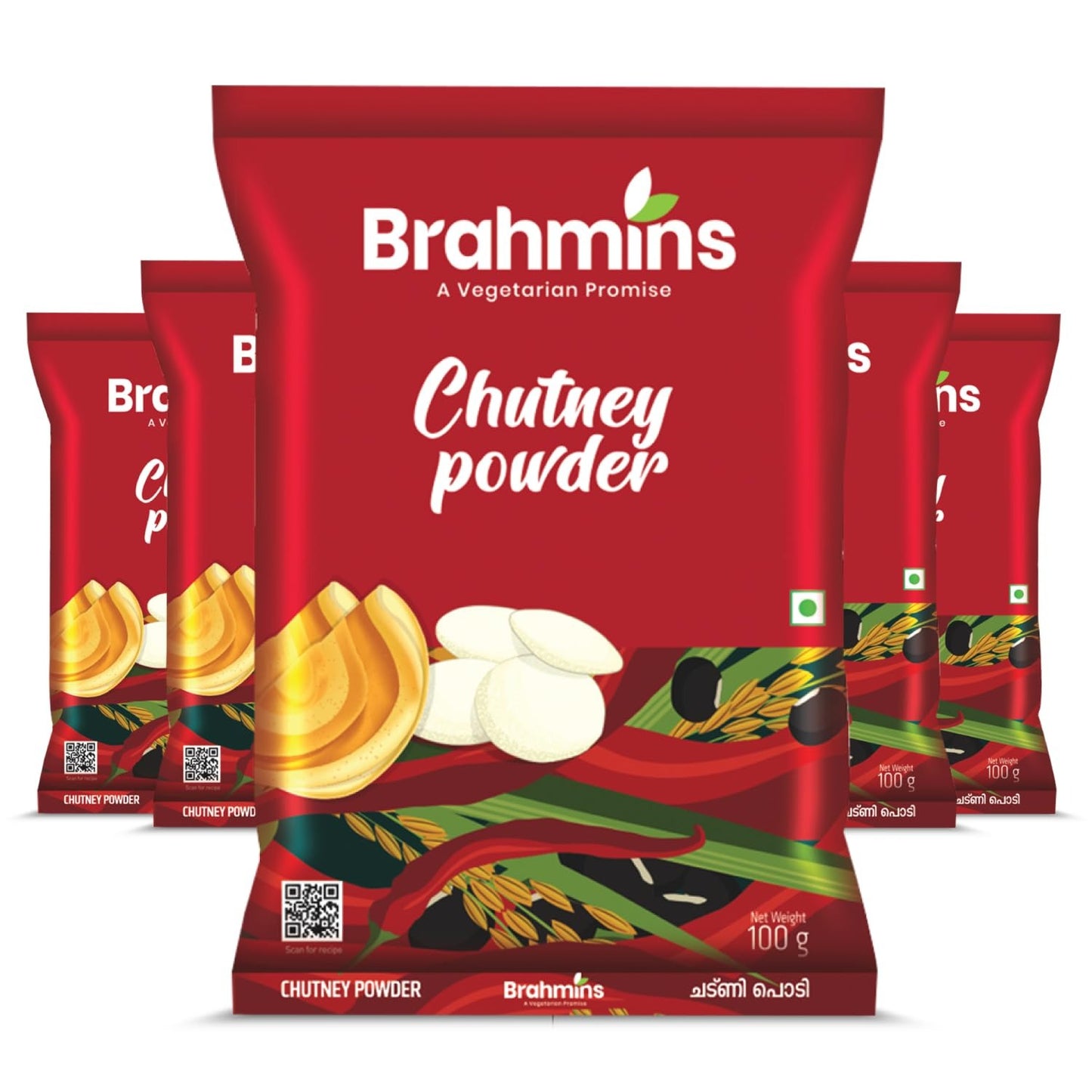 Brahmins Chutney Powder Instant Chutney Podi - 100 gms(Pack of 5)