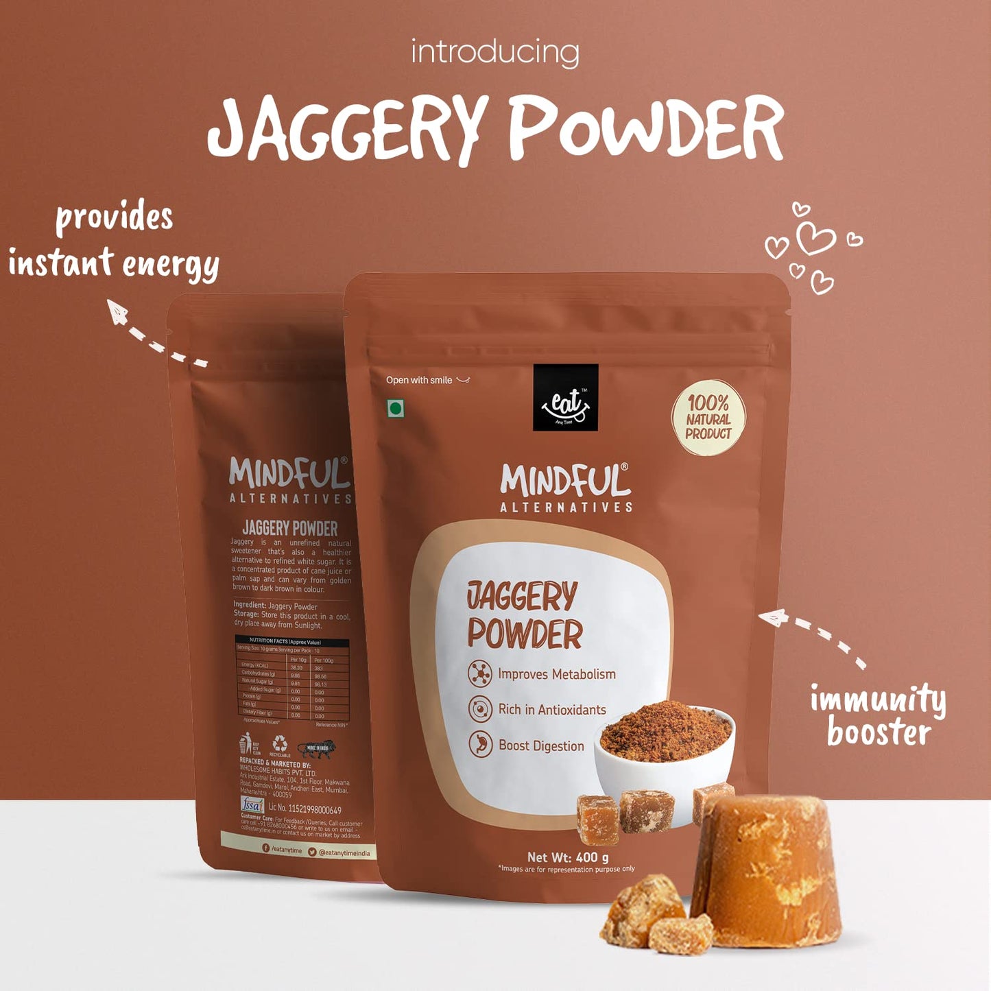 Eat Anytime Mindful Healthy Jaggery Powde - 400 gms