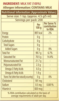 Dabur 100% Pure Daanedaar Cow Ghee With Rich Aroma | Naturally Improves Digestion And Boosts Immunity -1L, 899 Grams