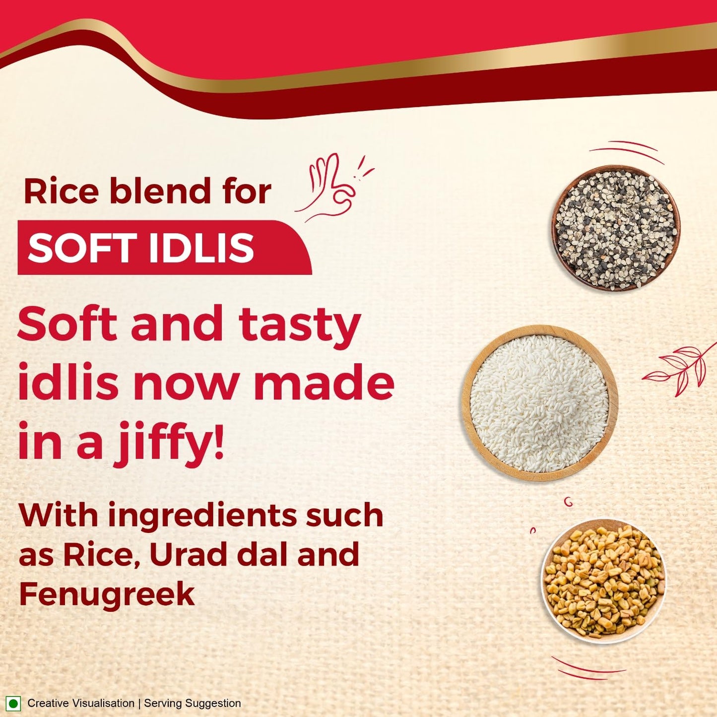 Aashirvaad Instant Mix Rice Idli - 500 gms