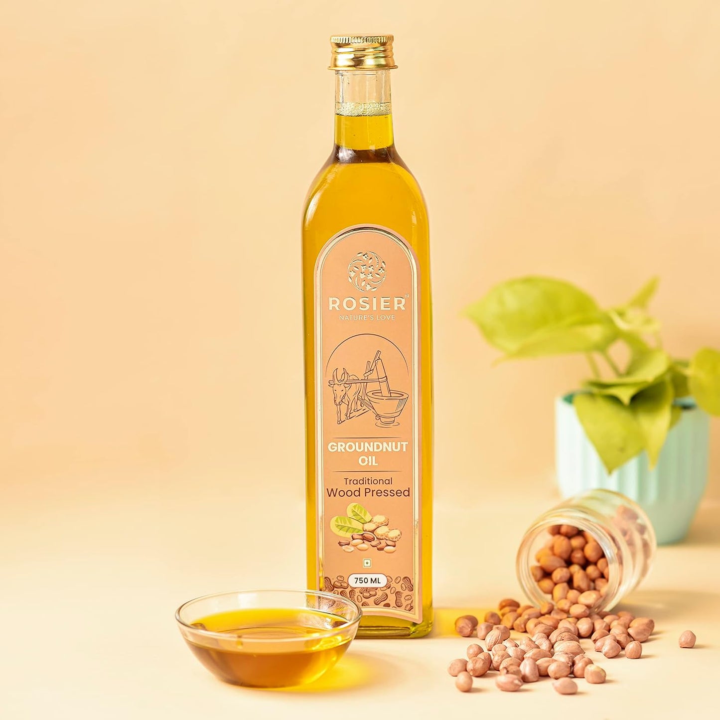 Rosier Cold Pressed Organic Groundnut Oil - 750 gms