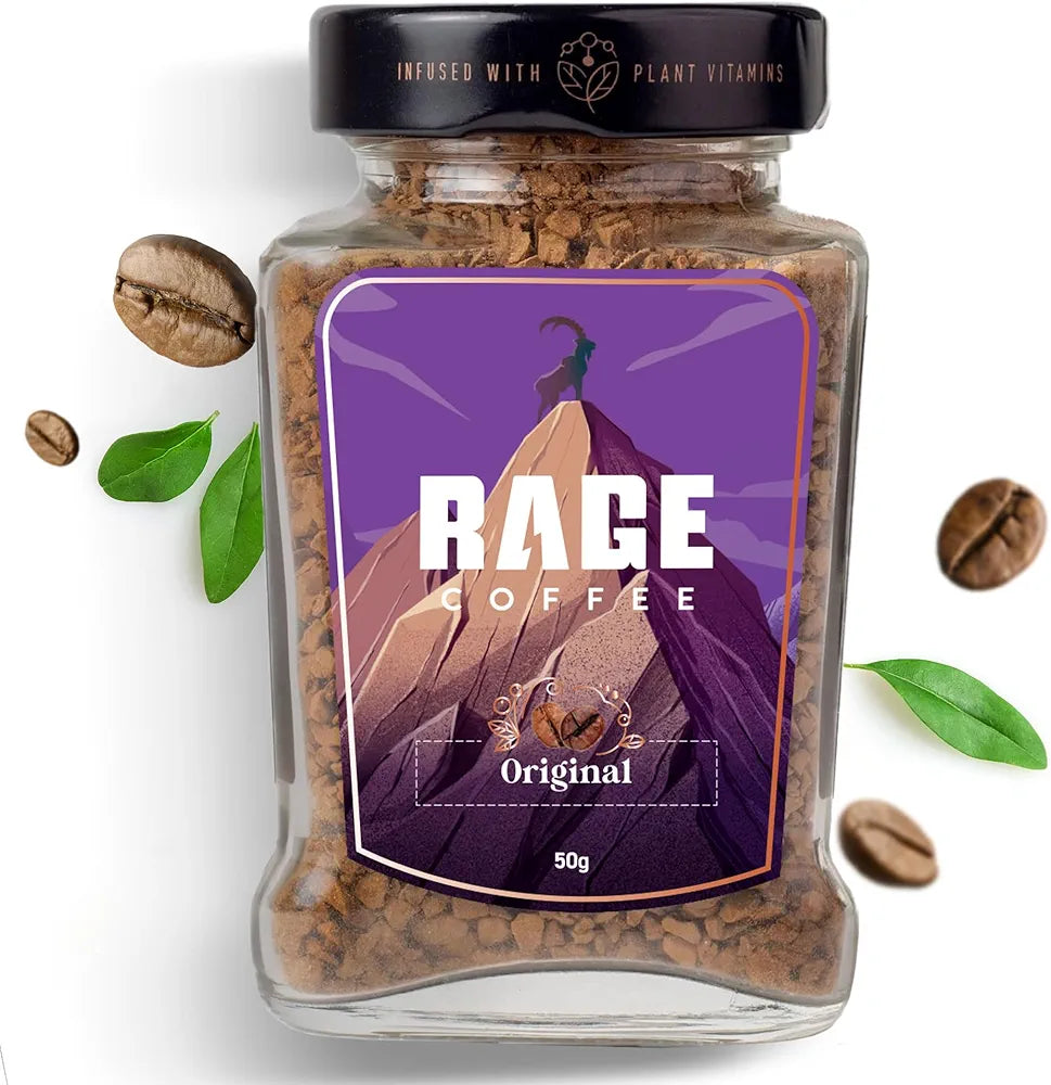 Rage Coffee Original Coffee Blend 100% Pure Arabica Beans | Instant Coffee for Smooth Aroma & taste, Hot and cold coffee) 