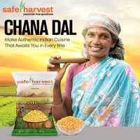 Safe Harvest Pesticide-Free Unpolished Chana Dal | Natural | No Artificial Flavours - 1kg