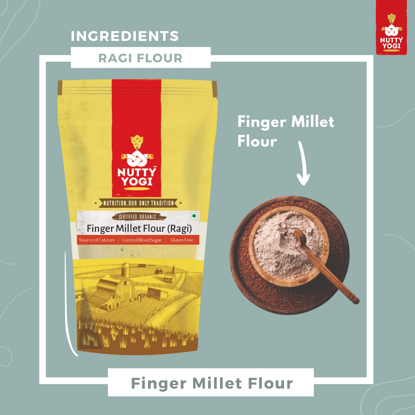 Nutty Yogi Finger Millet Flour / Ragi Atta