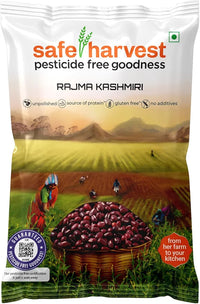 Safe Harvest Pesticide-Free Rajma Kashmiri | Natural & Healthy | No Artifical Flavours - 500Gram