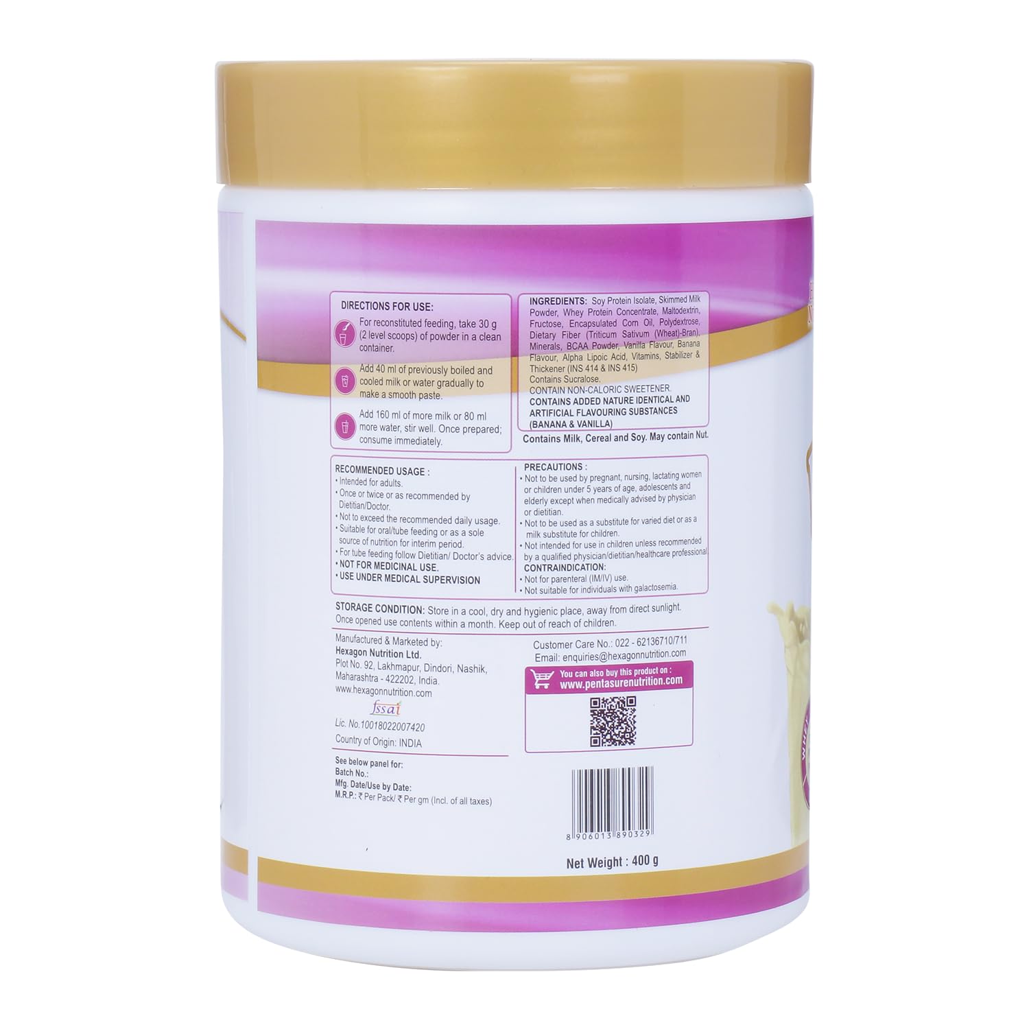 Pentasure Hp Whey Protein - Banana Vanilla  Flavour