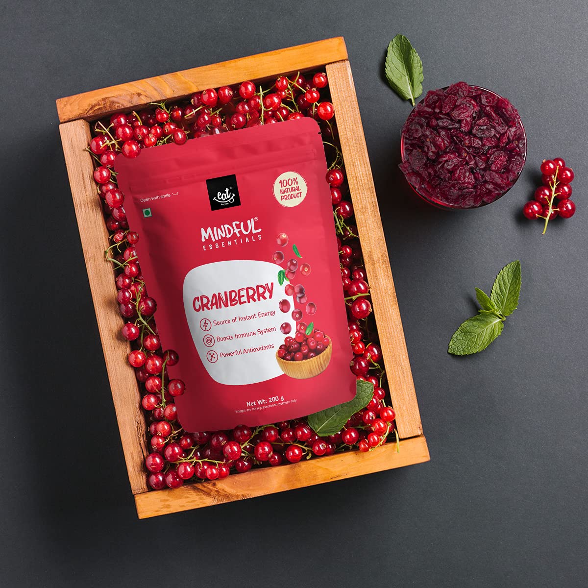 Eat Anytime Mindful Dried Cranberries - 400 gms