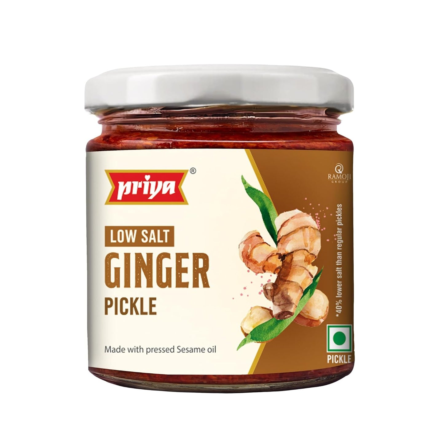 Priya Low Salt Ginger Pickle - 210 gms