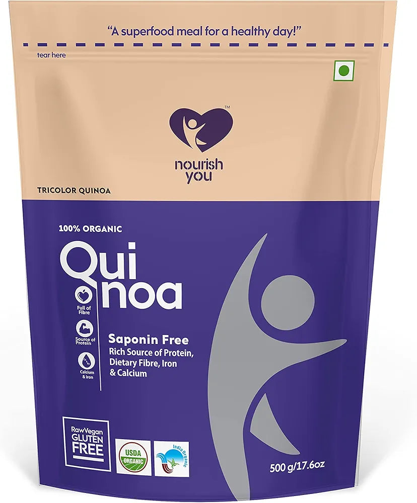 Nourish You Organic Tricolour Quinoa  | Gluten Free | High Fibre | | Antioxidant | Vegan