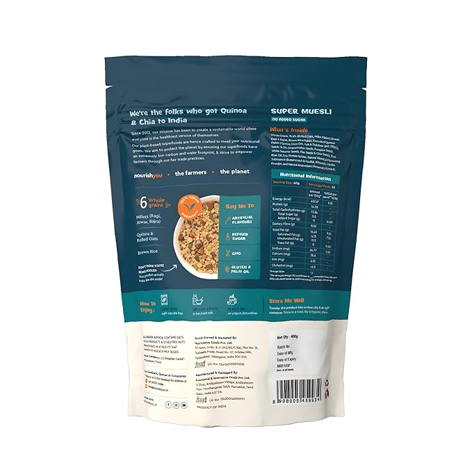 Nourish You Quinoa Muesli Nuts Breakfast Muesli - 375 gms