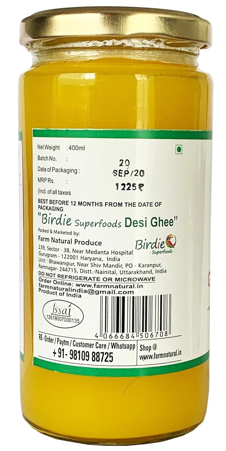 Birdie Superfoods A2 Gir Cow Desi Ghee - 400 ml