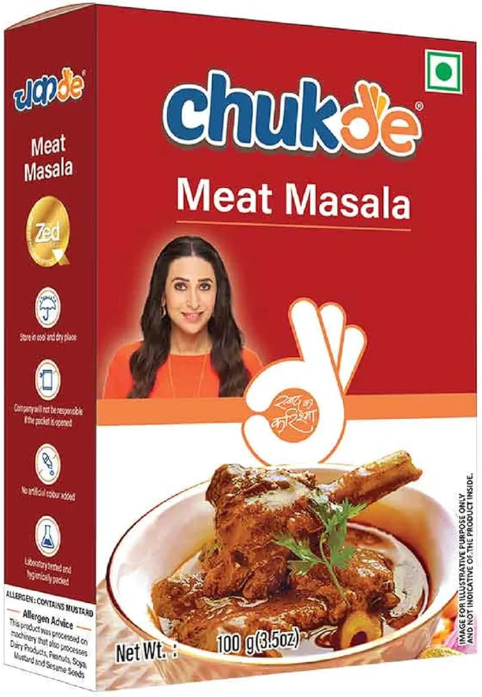 Chukde - Meat Masala - Mutton Curry Powder - Aromatic Indian Spice Blend for Flavorful Meat Dishes - Perfect for Spicy Meat Curries & Grills - No Artificial Colors & Additives - 100 Gm