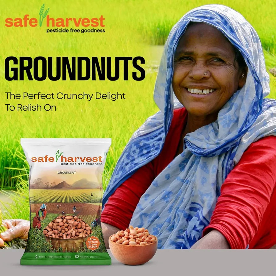 Safe Harvest Pesticide-Free Dried Groundnut | Natural & Delicious - 500g