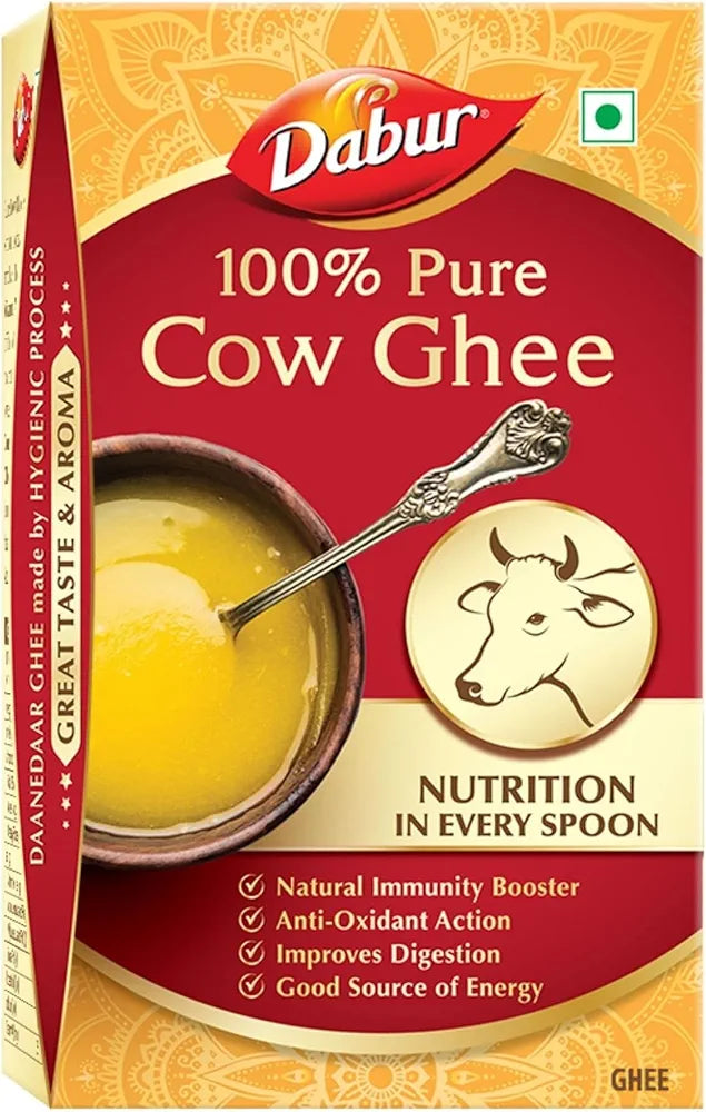 Dabur 100% Pure Daanedaar Cow Ghee With Rich Aroma | Naturally Improves Digestion And Boosts Immunity -1L, 899 Grams