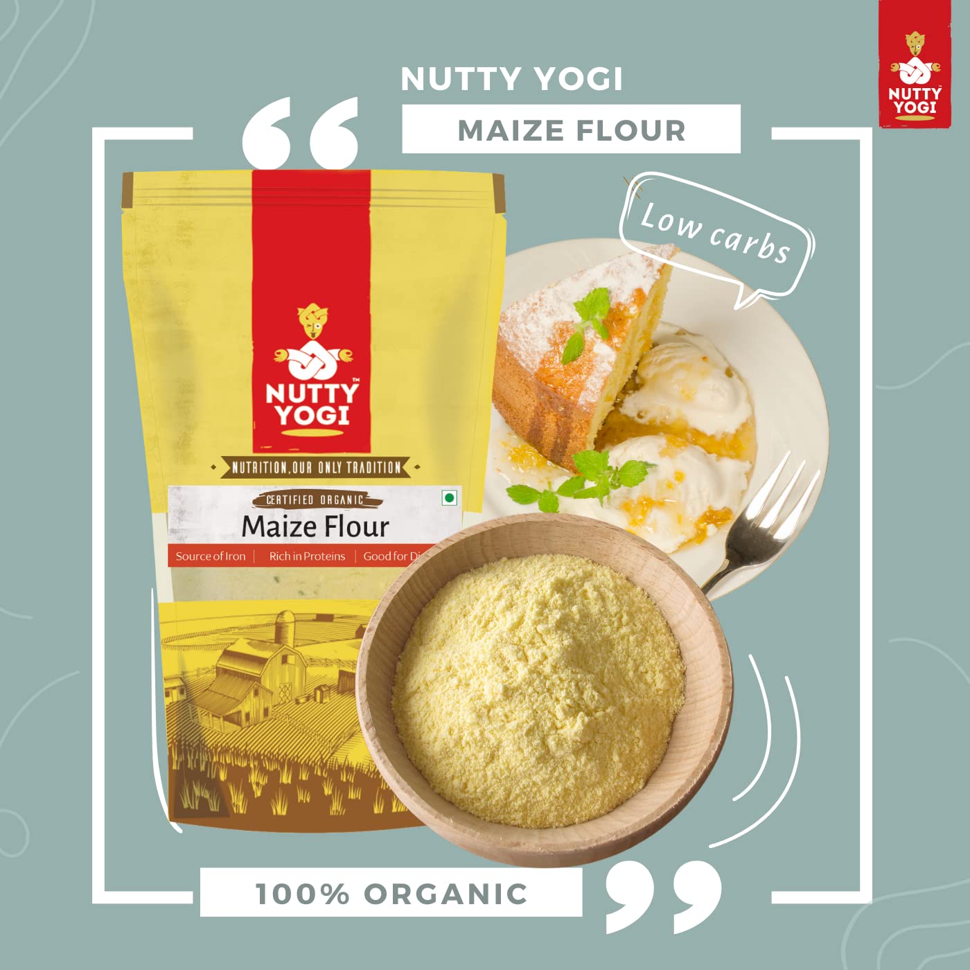 Nutty Yogi Organic Maize Flour (Makki Atta)