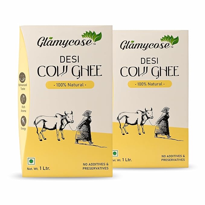 Glamycose Cow Ghee - 1 L (Pack of 2)