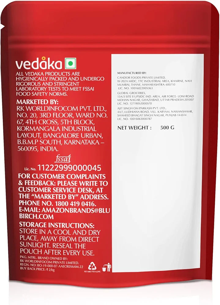 Amazon Brand - Vedaka Premium Cashews  | 500 g | Gluten Free & Plant Based Protein | Premium Kaju Nuts, Dried