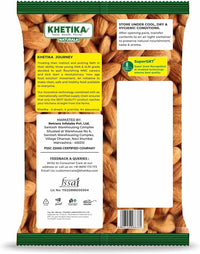 Khetika Premium Whole Almonds 500G | Crunchy Badam Giri | Hygienically Packed | Healthy Snack