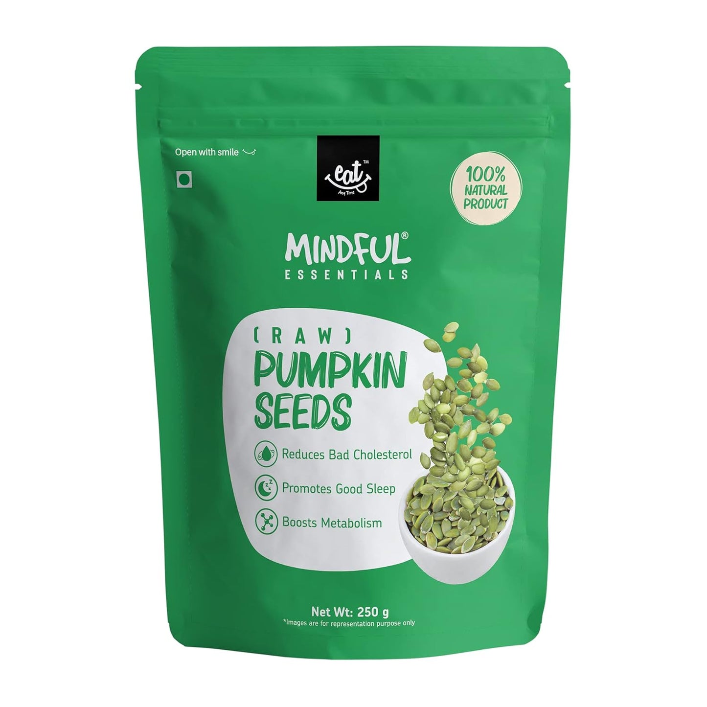 Eat Anytime Mindful Raw Pumpkin Seeds for Eat  - 250 gms