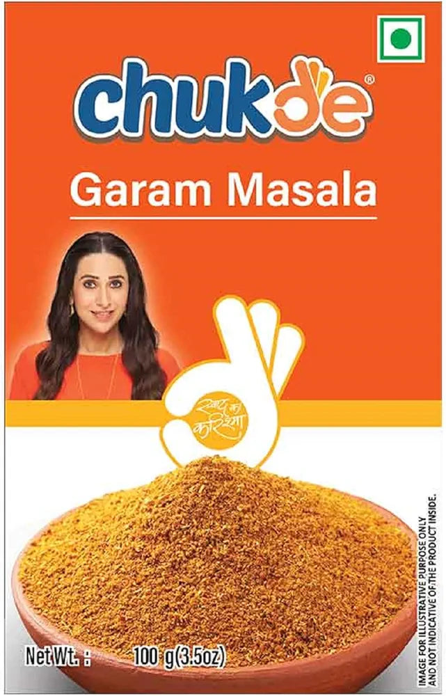 Chukde Garam Masala Powder - 100g | Blend of 13 Spices with Taj Bark | Adds Warmth and Depth to Indian Cuisine | No Added Colors, Laboratory Tested, Hygienically Packed | Store in Cool, Dry Place