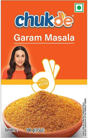 Chukde Garam Masala Powder - 100g | Blend of 13 Spices with Taj Bark | Adds Warmth and Depth to Indian Cuisine | No Added Colors, Laboratory Tested, Hygienically Packed | Store in Cool, Dry Place